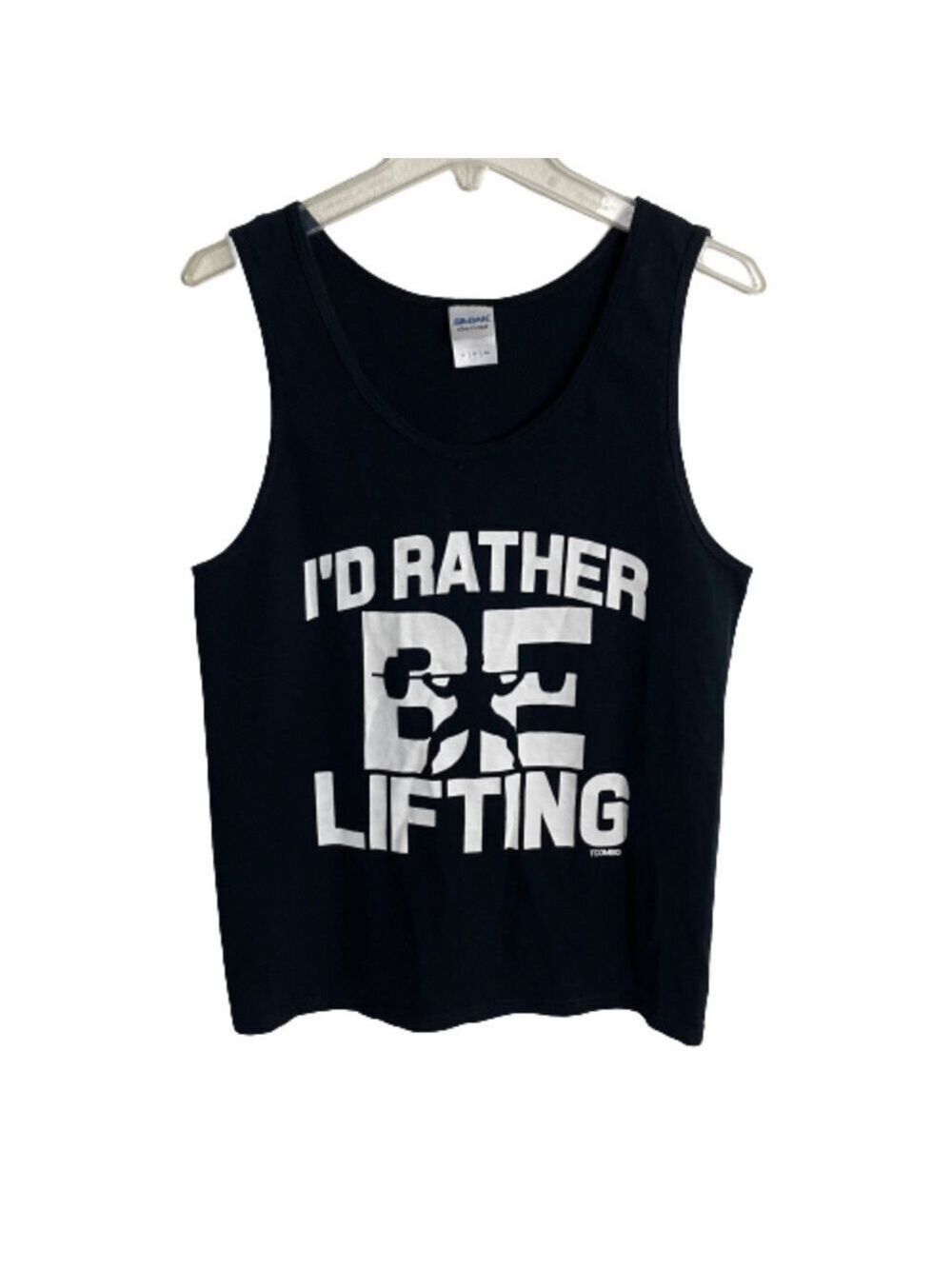 Men’s Gildan I’d Rather Be Lifting Black Muscle Tank Top Size Small!